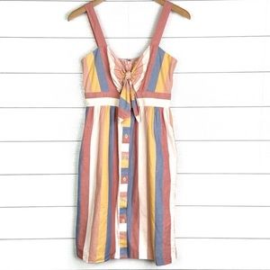 Madewell stripe dress with cutout